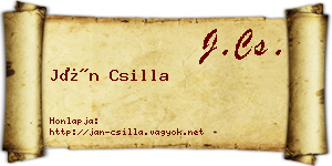 Ján Csilla névjegykártya